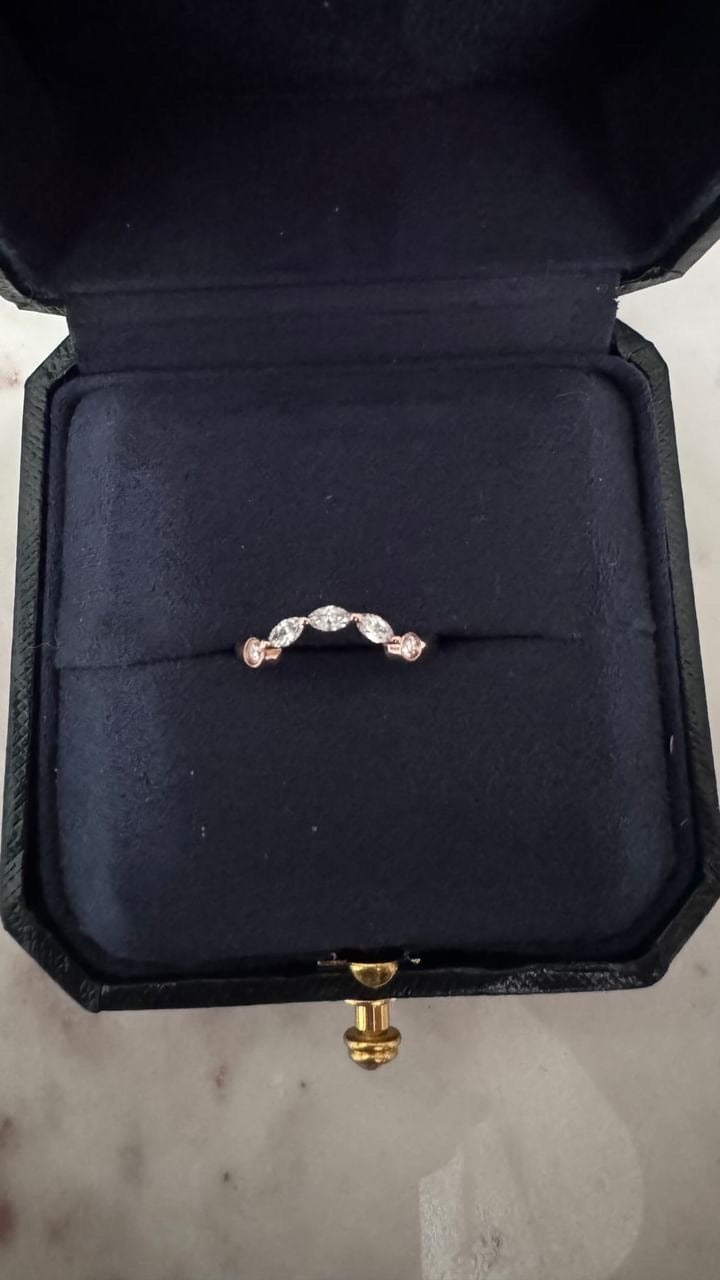 10k Rose gold size 6.25 lab diamond band