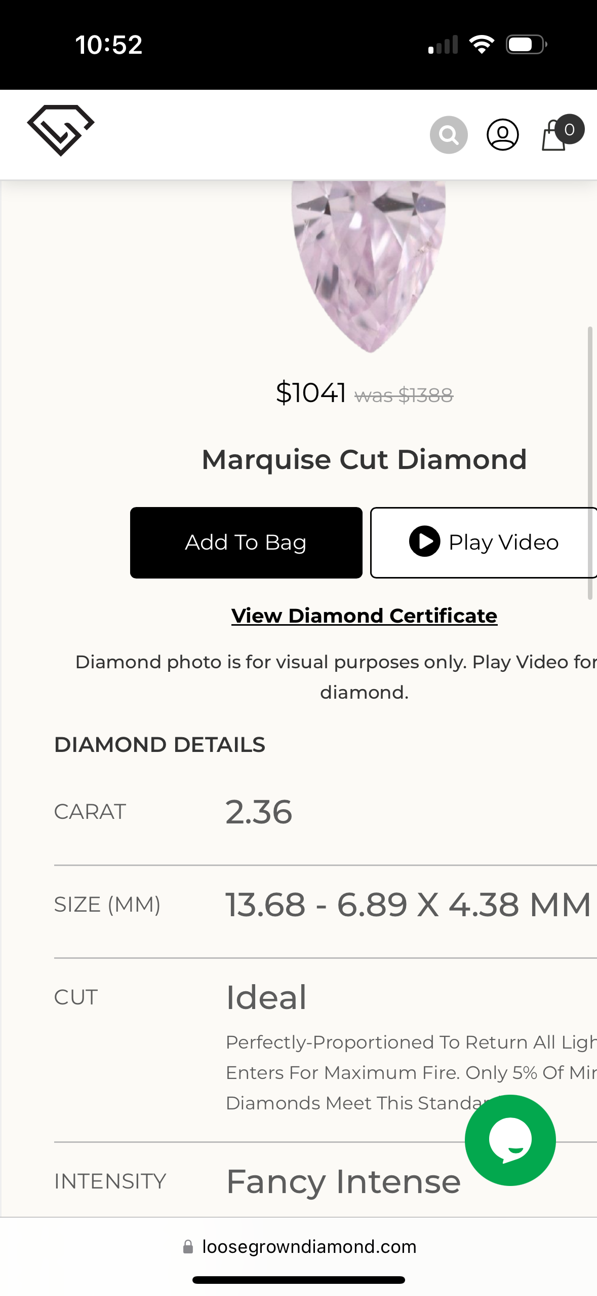 2.36ct Marquise Fancy intense pink VS2 loose lab diamond