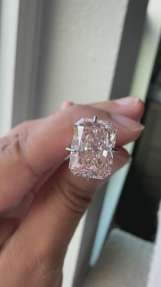 Pink radiant loose lab diamond