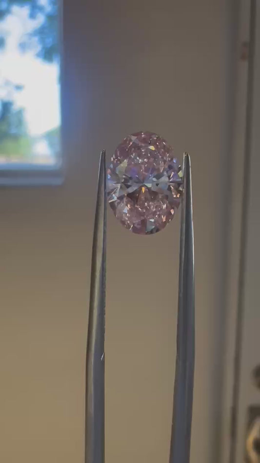 3ct oval Pink loose lab diamond